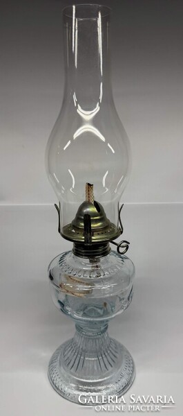 An Qing (安庆) Vintage Petroleum Lamp with Bird Patterned Glass