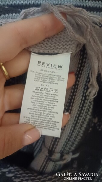 REVIEW etnikus mintás női poncsó pulóver – XS méret