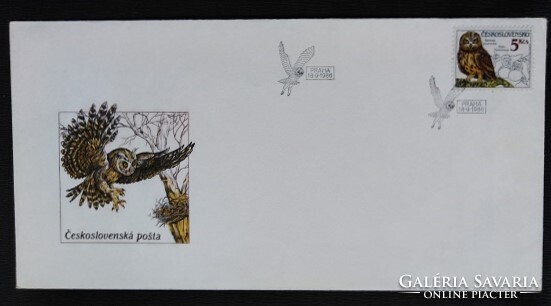 CSf2875-9 /  Csehszlovákia 1986 Természetvédelem : madarak bélyegsor FDC-n