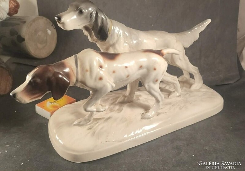 German porcelain hunting dog pair 535
