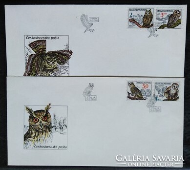 CSf2875-9 /  Csehszlovákia 1986 Természetvédelem : madarak bélyegsor FDC-n
