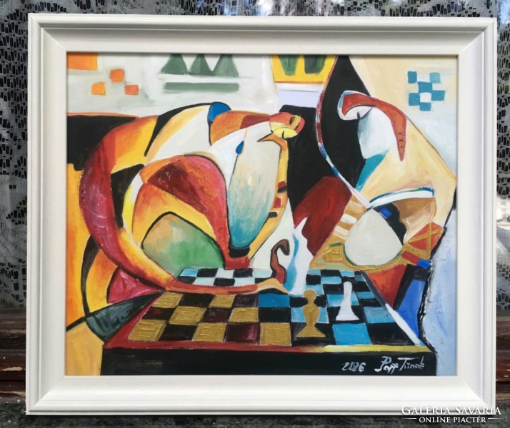 The Lady Steps, Contemporary Oil Painting [Tünde Papp]