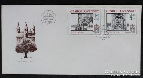 CSf2873-4 /  Csehszlovákia 1986 A Történelmi Pozsony bélyegsor FDC-n