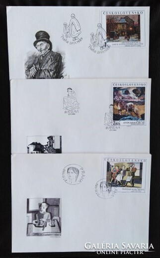 CSf3025-7 /  Csehszlovákia 1989 Festmények a Prágai Nemzeti Galériából bélyegsor FDC-n