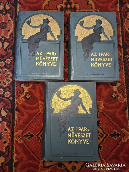 RÁTH GYÖRGY: AZ IPARMŰVÉSZETEK   KÖNYVE I-III ATHENEAUM 1902-12 ELSŐ KIADÁS-RRR!--SZÉP!!!