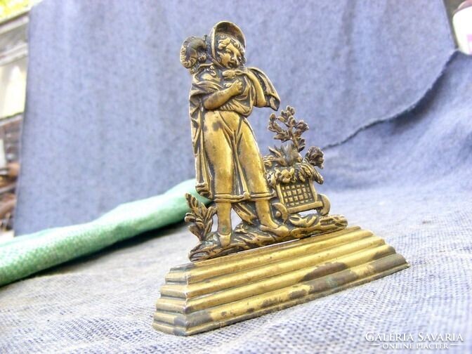 Old copper sculpture table decoration