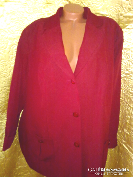 Beautiful Raspberry-Colored Women's Pants Suit with Dressy Buttons, Size 52 XXL
