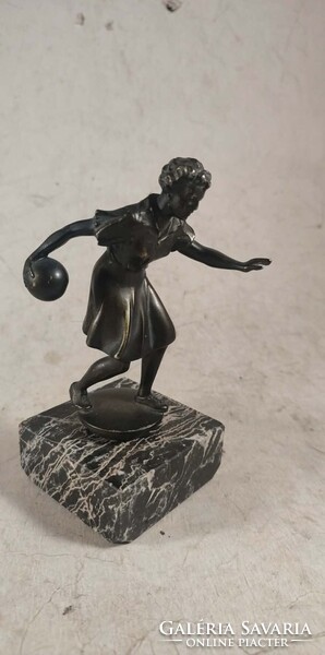Antique Bronze Statue on Marble Base 565