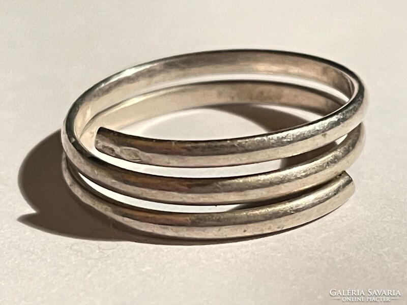 Silver Spiral Hoop Ring with Master Mark and Hallmark