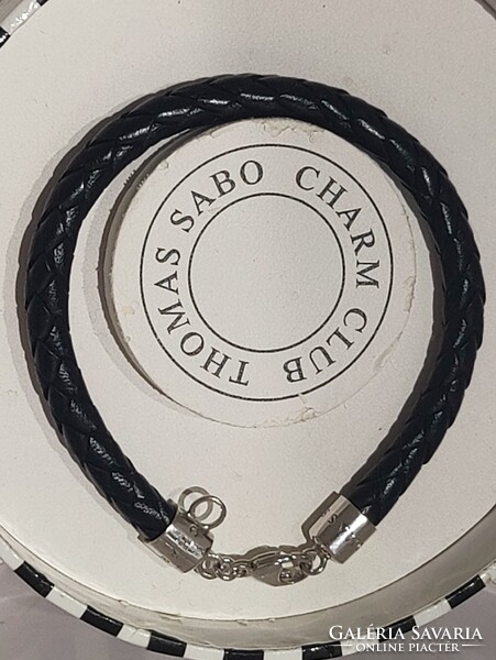 Thomas Sabo charm bőrkarkötő ezüst csattal