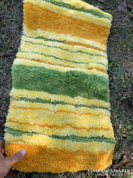 Mid-century Wall Hanging Carpet, Vintage Old Checker Pattern