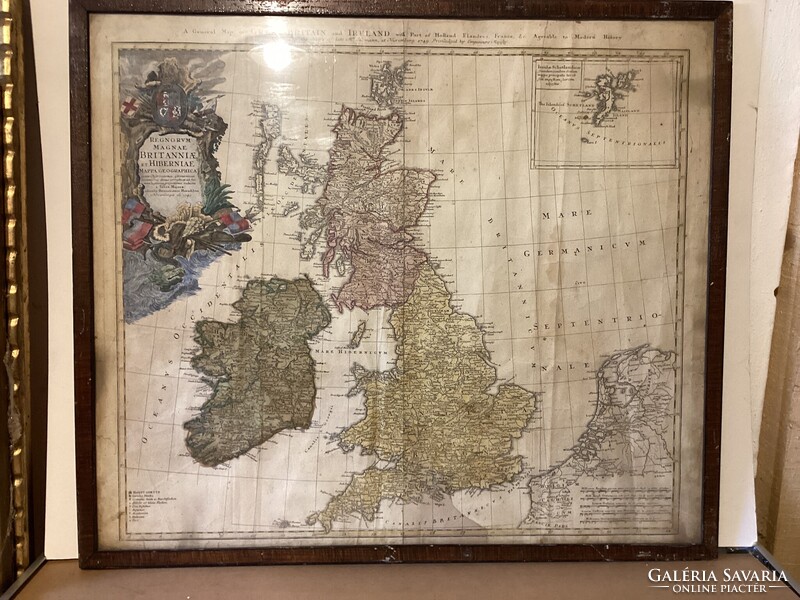 BRIT SZIGETEK 1749 HOMANN  TÉRKÉP 18. SZÁZADI