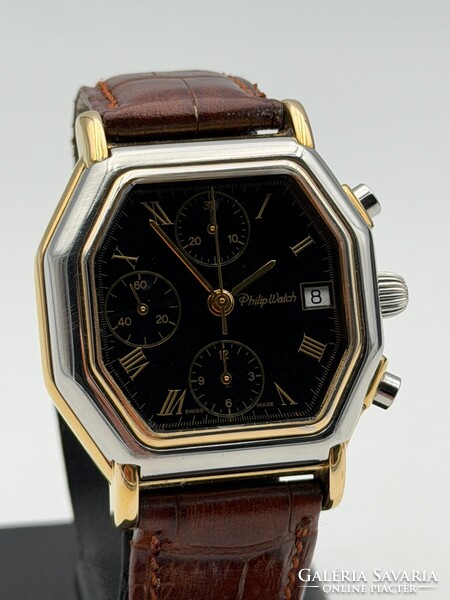 Philip Watch Chronograph Automatic 4007 – ETA Valjoux 7750, aranyozott-acél tok